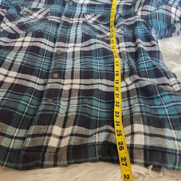 Vintage Canyon Guide Outfitters Blue Plaid Shacket‎ Jacket Mens 2X XXL Fleece - Picture 10 of 16